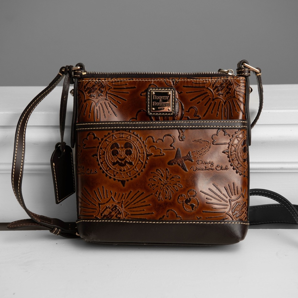 Dooney‎ & Bourke Disney Vacation Club Embossed Leather Crossbody Bag Whimsical